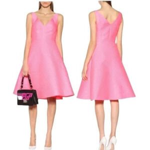 Prada Duchesse  Froiss Textured Sleeveless Bright Pink Dress Sz 6